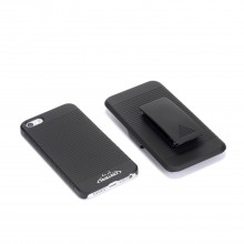 Walleva Black Shock Resistant+Holster Case For iPhone 5/5S With Belt Clip